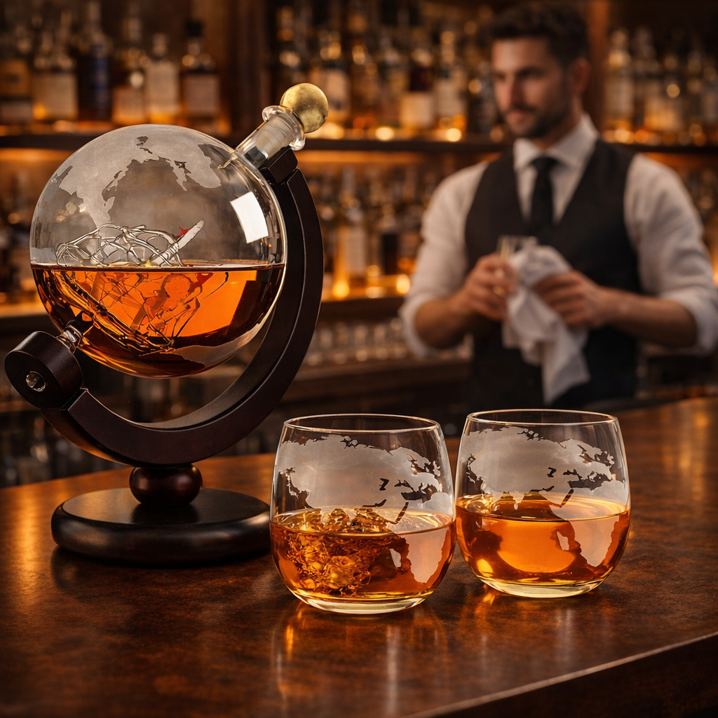 Whisky Decanteerder - Wereldkaart Editie