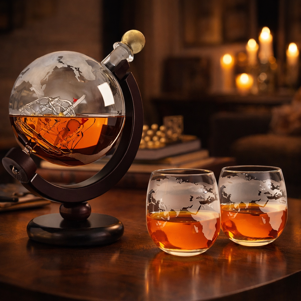 Whisky Decanteerder - Wereldkaart Editie